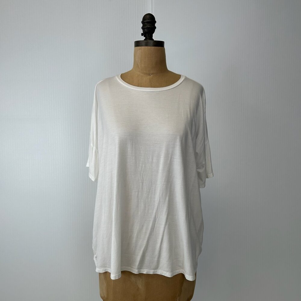 Eileen Fisher Blouse Women Small Oversized Round Neck Work Party USA System Core